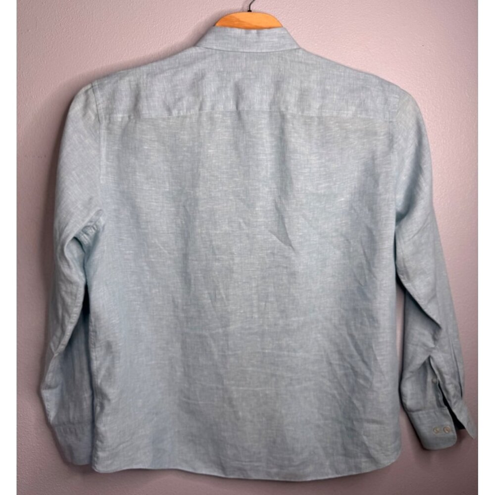 UNTUCKit Long Sleeve Blue Button Up 100% Linen Shirt XXL Travel - Picture 2 of 9